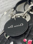 Qixi Mini Lady Dior Bag with Chain, M0505 Cannage Lambskin Black