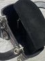 Qixi Mini Lady Dior Bag with Chain, M0505 Cannage Lambskin Black