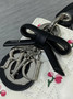 Qixi Mini Lady Dior Bag with Chain, M0505 Cannage Lambskin Black White