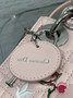 Qixi Mini Lady Dior Bag with Chain, M0505 Cannage Lambskin Pink