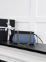 Chanel Large Flap Bag, AS6427 Black Calfskin Denim Blue