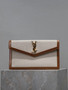 YSL UPTOWN pouch, 5657391 in canvas and smooth leather BEIGE