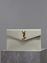 YSL UPTOWN pouch, 5657391 in crocodile embossed shiny leather white