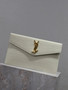 YSL UPTOWN pouch, 5657391 in crocodile embossed shiny leather white