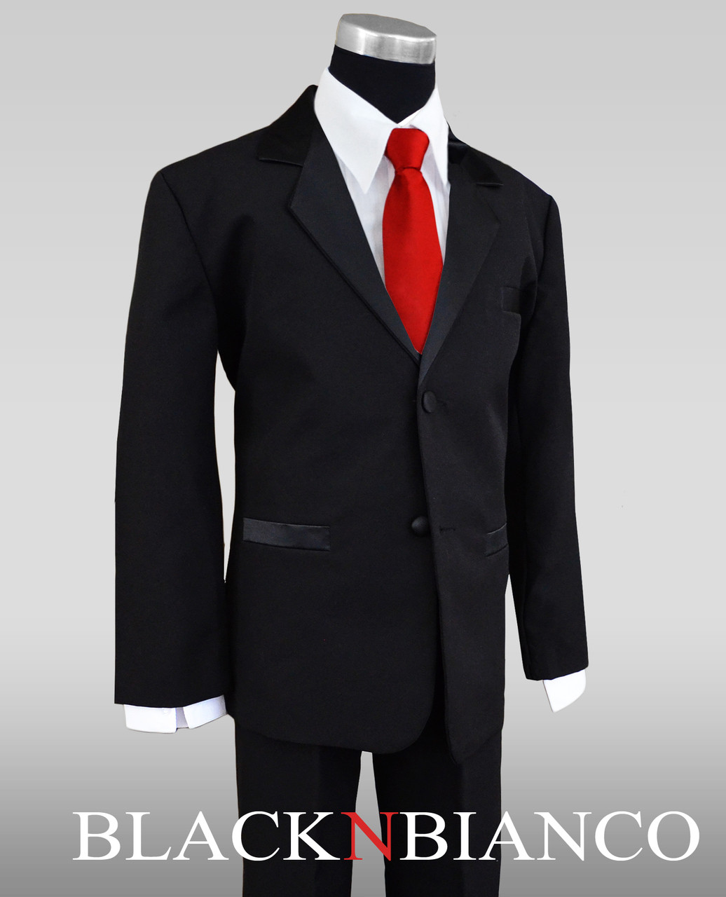Dark Blue Suit with Red Medallion Tie | He Spoke Style