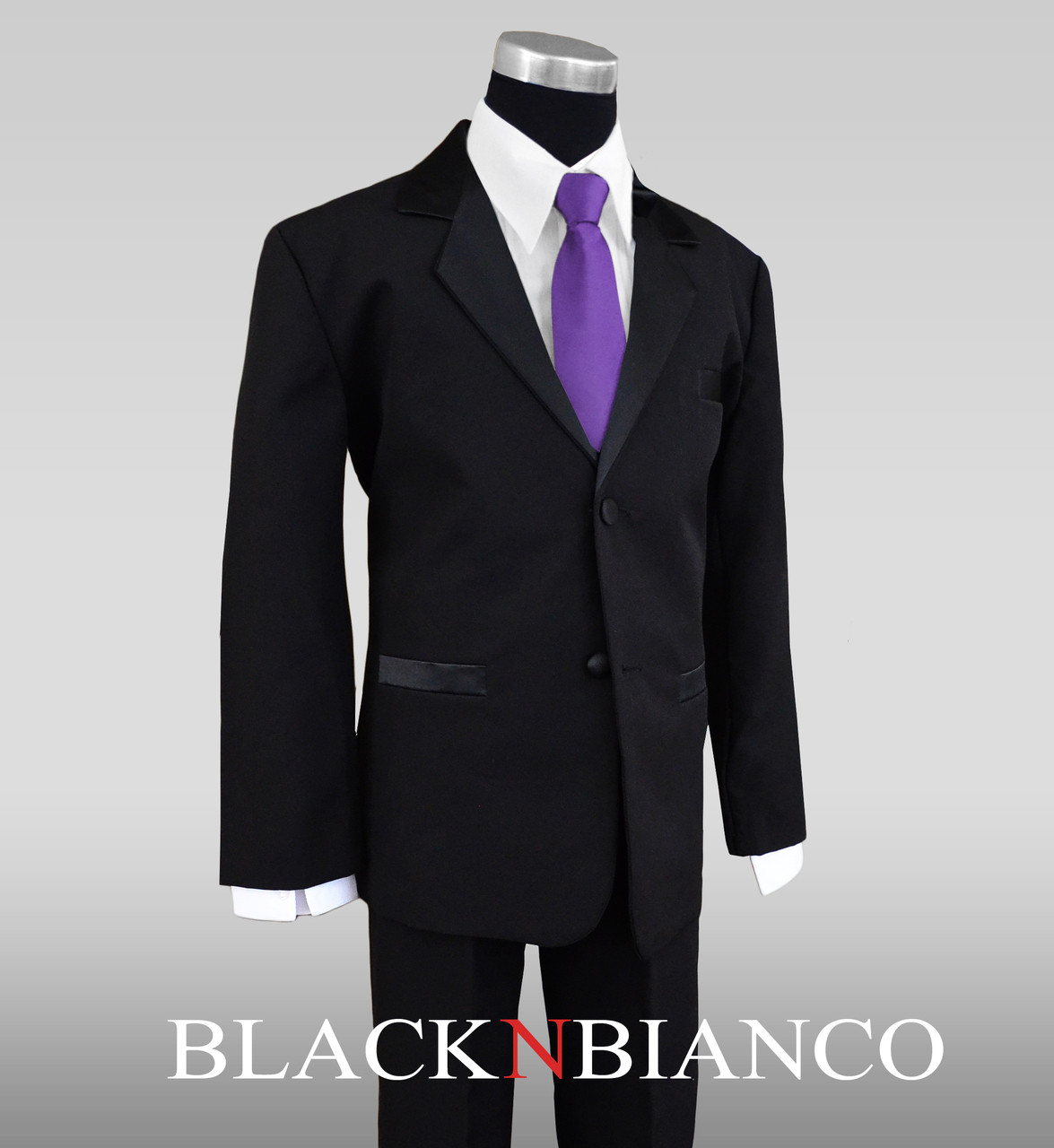 Men's Black Three Piece Suit, White Dress Shirt, Black Leather Brogues, Dark  Purple Tie | Lookastic