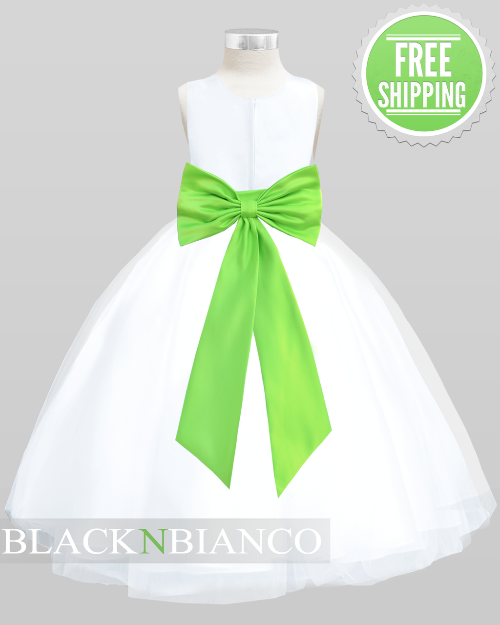 lime green and white dress