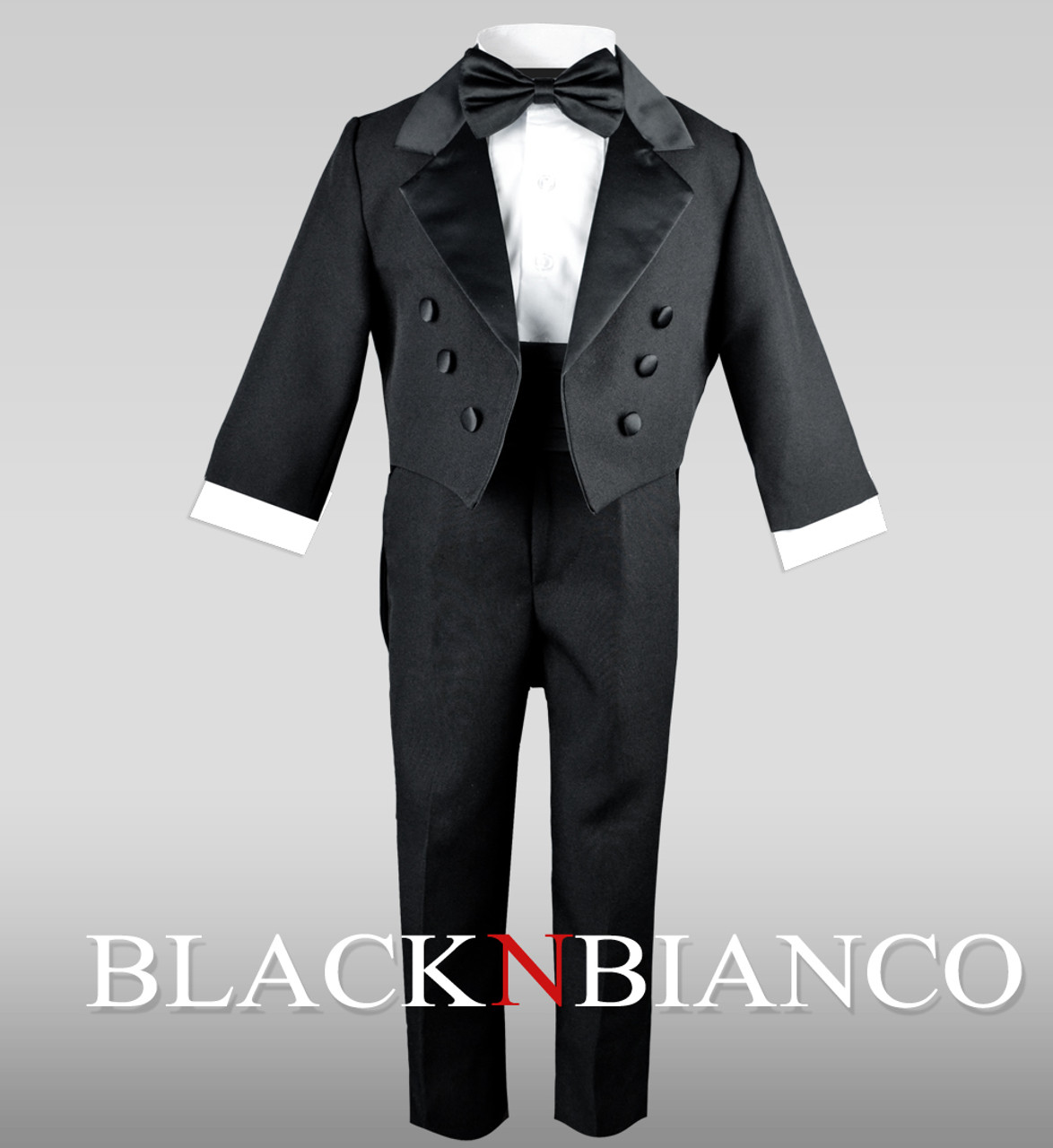 Baby Boys Wedding Tuxedo for Ring Bearers - Black N Bianco