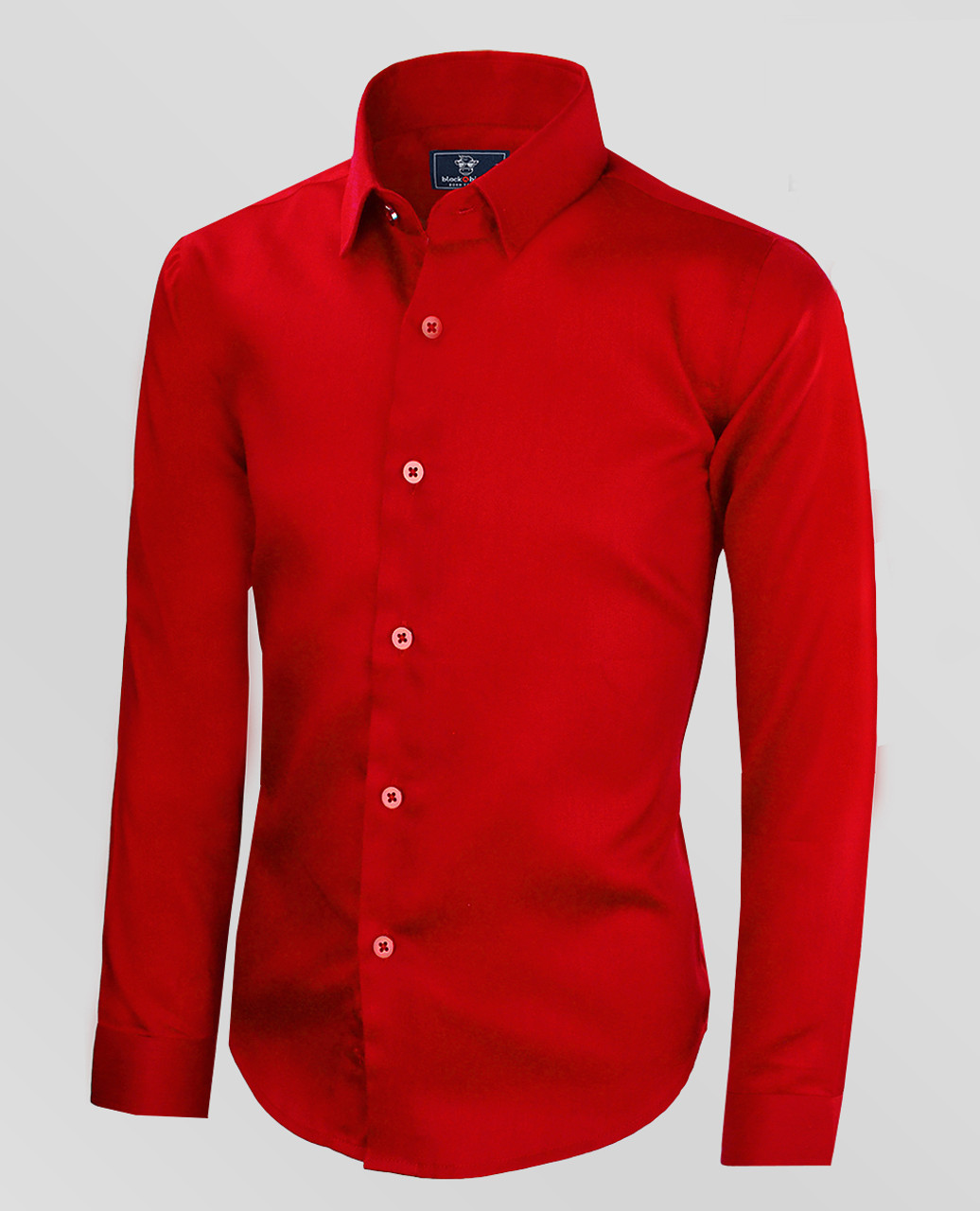 Black N Bianco Boys' Sateen Red Dress Shirt
