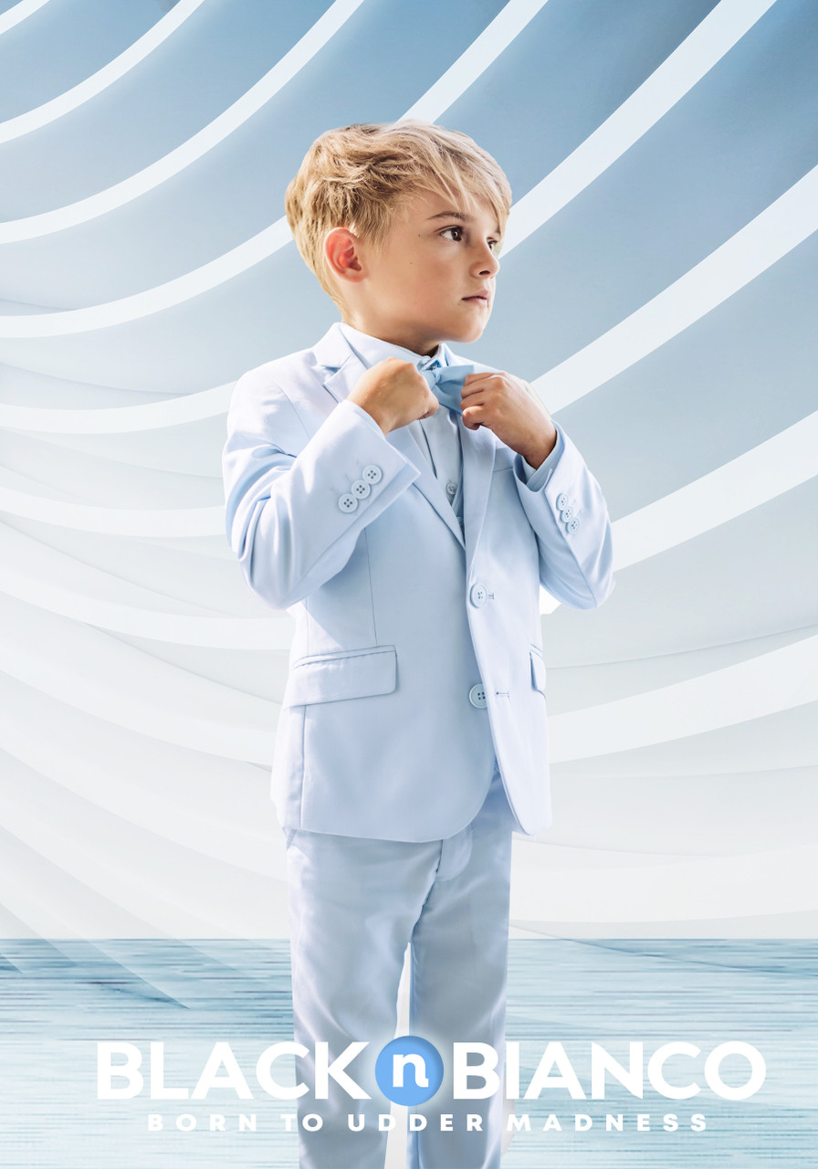 Giovanni Testi Black Kids 5-Piece Suit in CA, NY, NJ,- Moda Italy Fashion