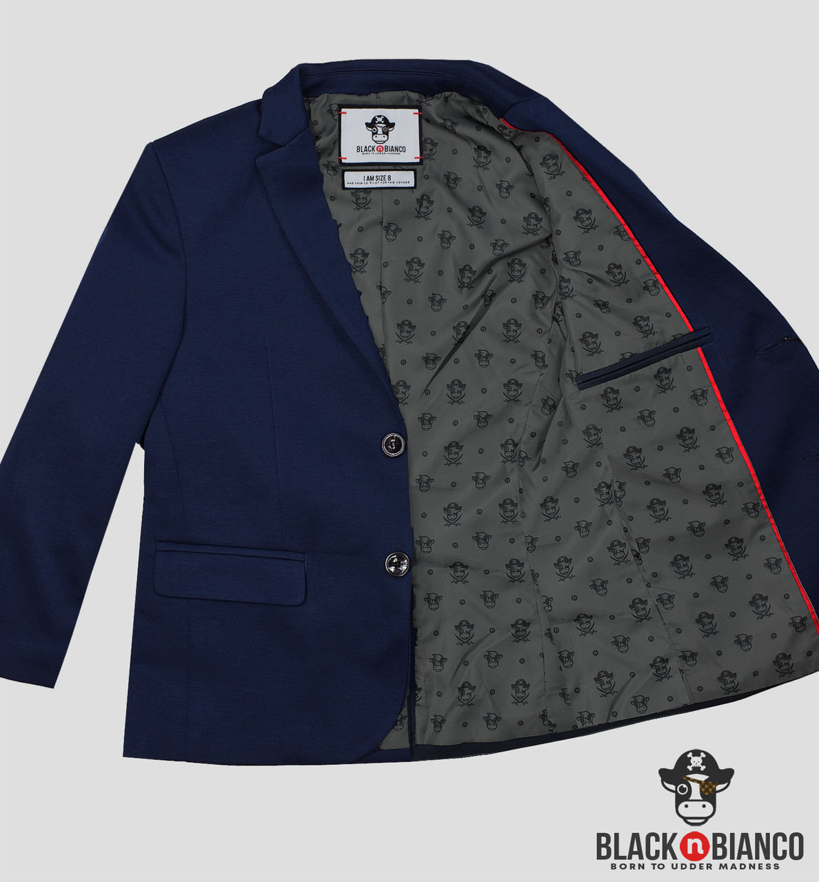 Black n Bianco Boys Twill Navy Blazer