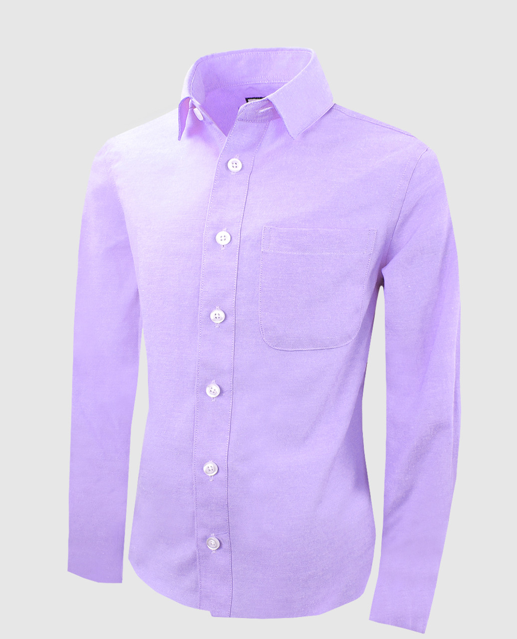 Black N Bianco Boys' Lilac Long Sleeve Oxford Dress Shirt