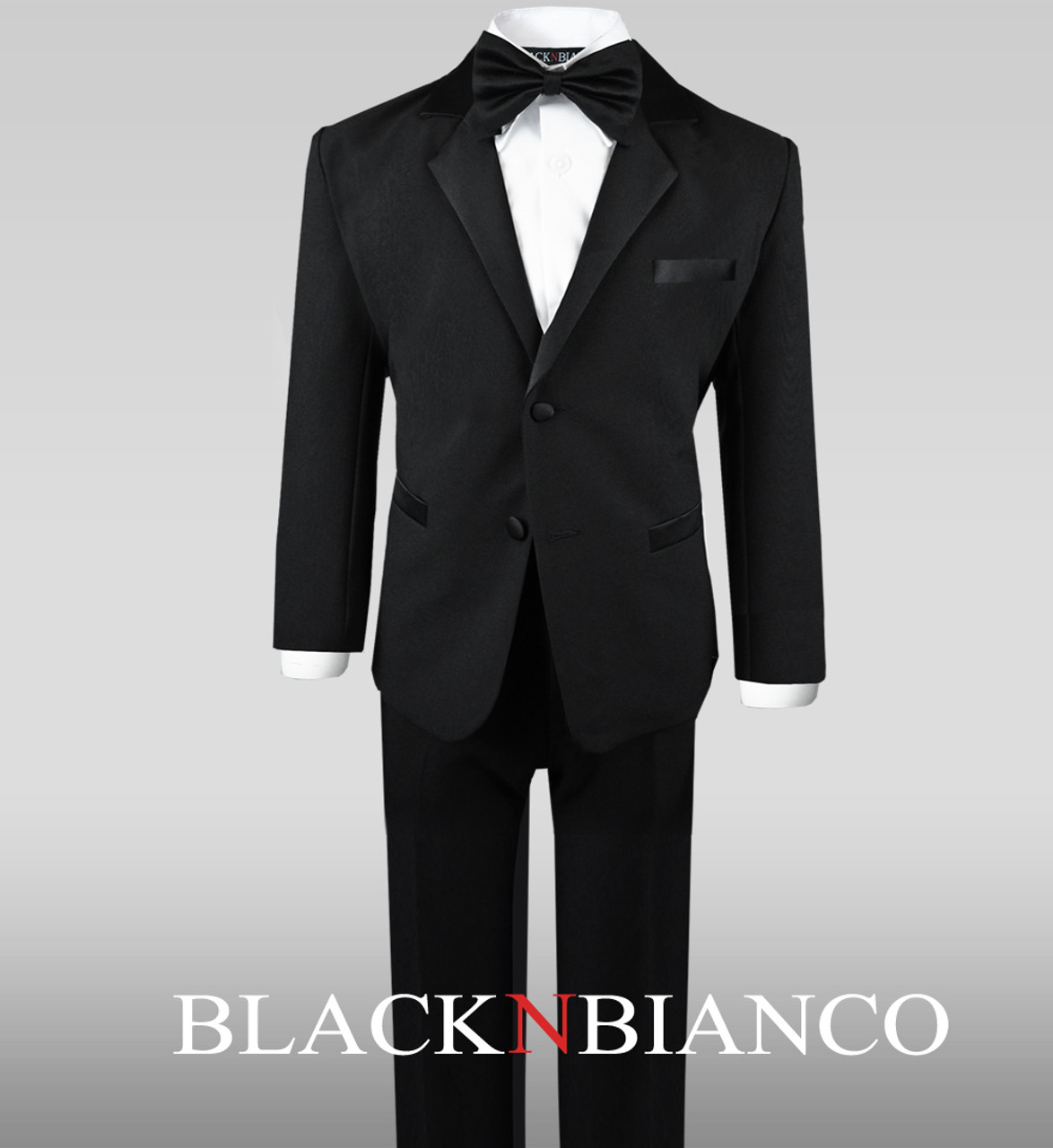 Black Wedding Tuxedo Dresswear Outfit Set with Bow Tie