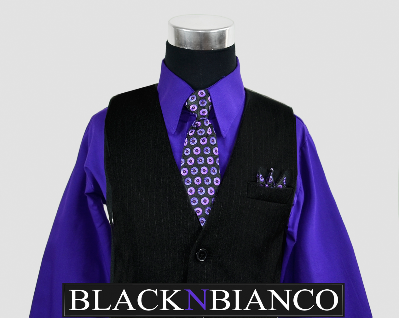 Boys Vest Suits Pinstripe with Red Shirt