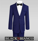 Boys Wedding Suits w/ a colored slim bow tie - Black N Bianco