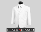 Boys White Suit with Tie dresswear Set | Black N Bianco