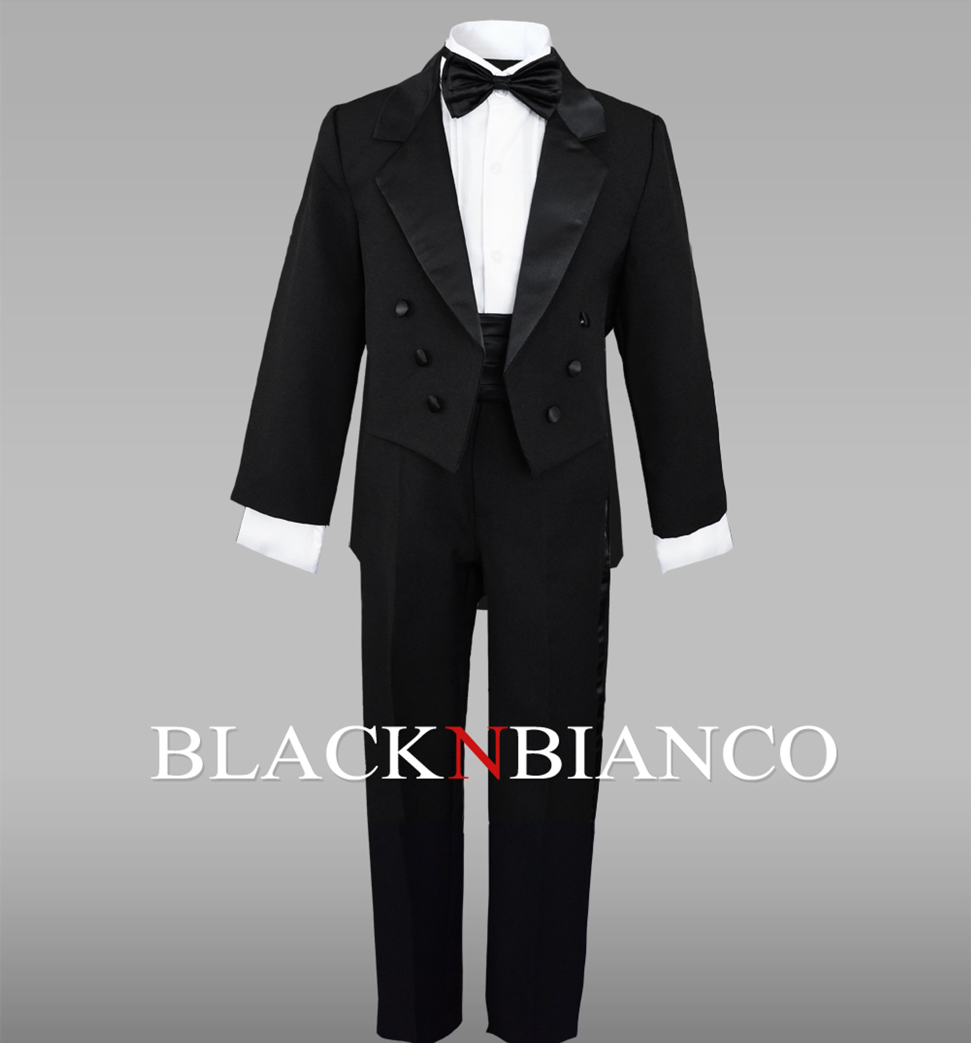 Boys Tuxedos | Toddler Tuxedos | Ring Bearer Outfits Black N Bianco