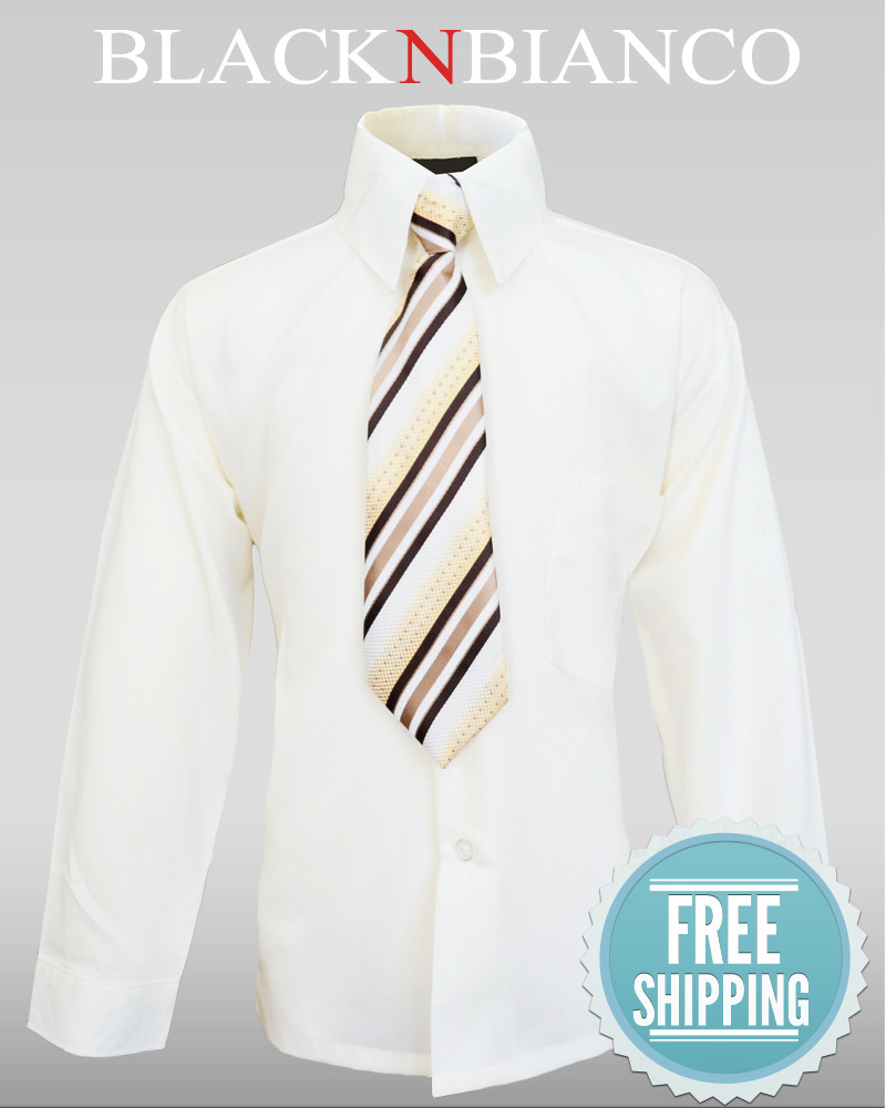 Mavezzano Slim-Fit Boys Plaid Dress Shirt - Black & White Check main image 0