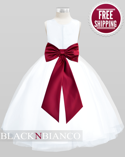 dark red flower girl dresses