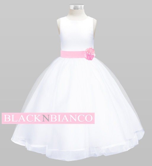 Pretty Pink Princess Flower Girl Dress for a Wedding