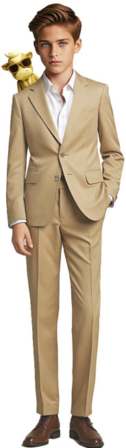 Black n Bianco Boys Khaki Suit