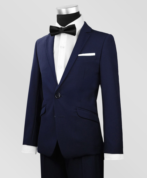 Boys Slim Tuxedo Suit with a Slim Bow Tie by Black n Bianco