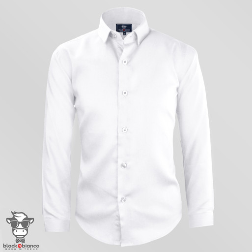 Boys White Long Sleeve Dress Shirt. For Kids of All Ages.