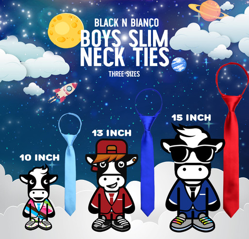 Black n Bianco Boys' Red Slim Zipper Neck Tie