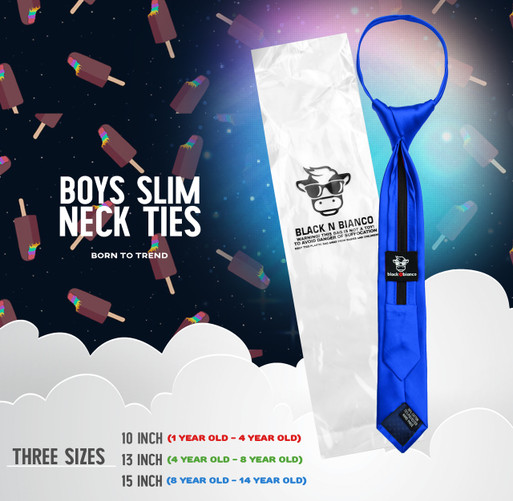 Boys Blue Slim Neck Tie 
