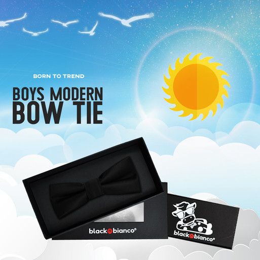 Boys Black Bow Tie Made by Black n Bianco