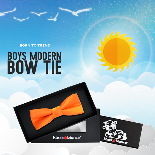 Boys Vibrant and Elegant Orange Bow Tie. made for kids of all ages
