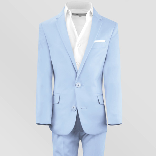 Black n Bianco First Class Three Piece Slim Fit Suit in Light Blue