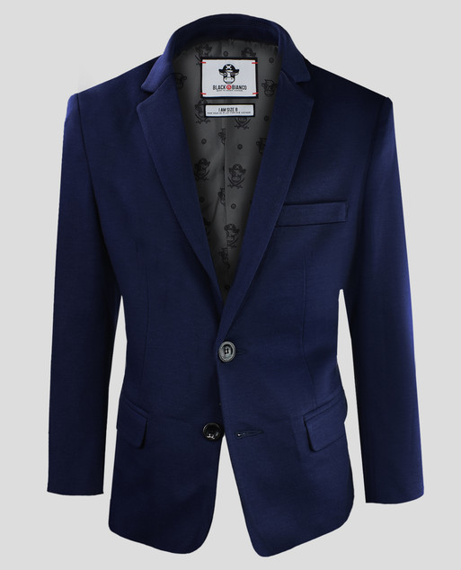 Black n Bianco Boys' Twill Blazer in Navy for kids of all ages