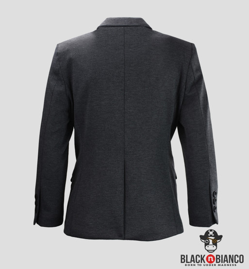 Back of the boys blazer in dark grey