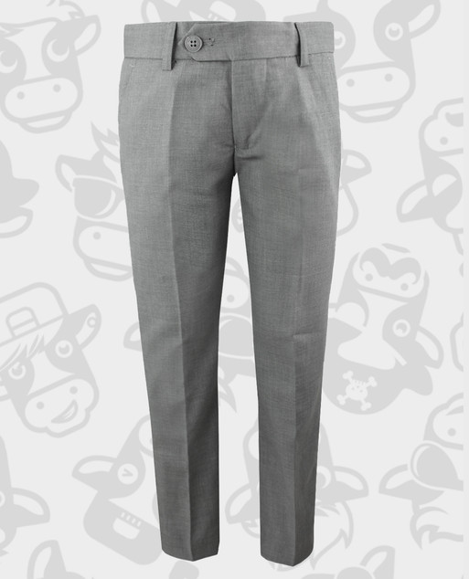 Black n Bianco First Class Slim Fit Flat Front Trousers in Rustic Gray