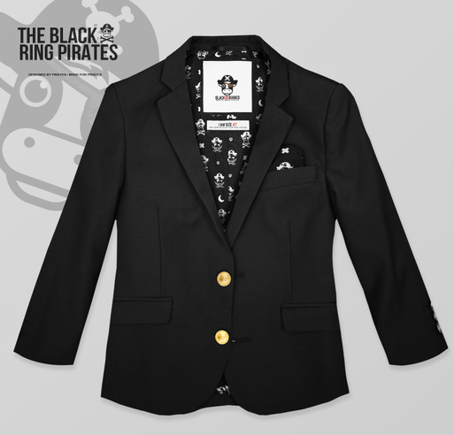 Black n Bianco Boys Blazer in Black with Gold Colored Buttons