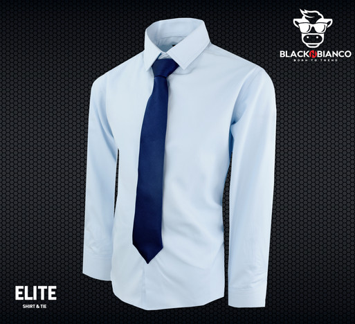 Black n Bianco Kids Formal Dress Shirt with neck tie