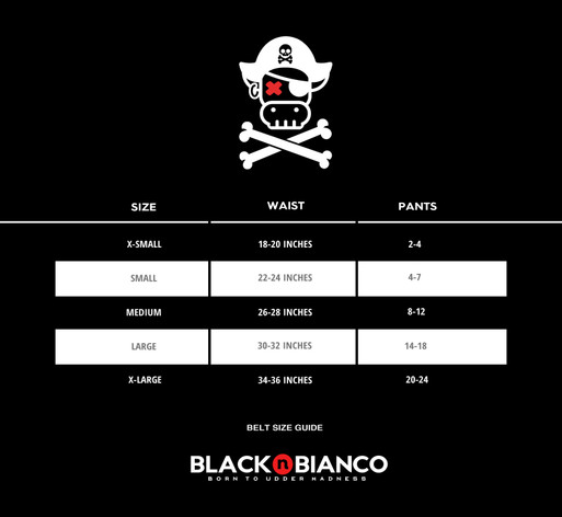 Black n Bianco Boys Belt Size Chart