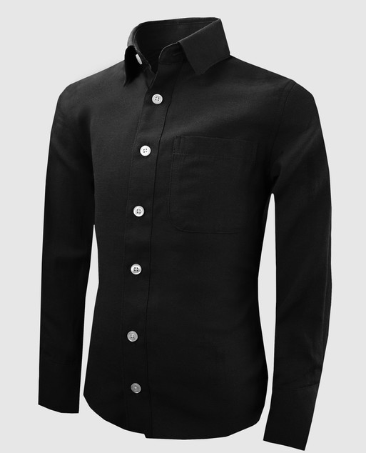 Black n Bianco Boys Black Oxford Shirt