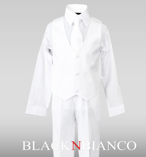 Boys White Vest Suit