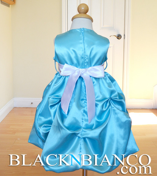 Turquoise Flower Girl Pageant Wedding Dress