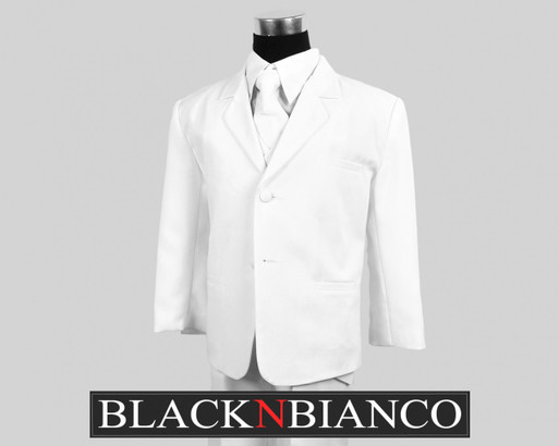 Boys Suit in White Black N Bianco