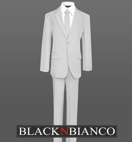 Modern Sleek Chic Boys Light Grey Suit - BLACK N BIANCO