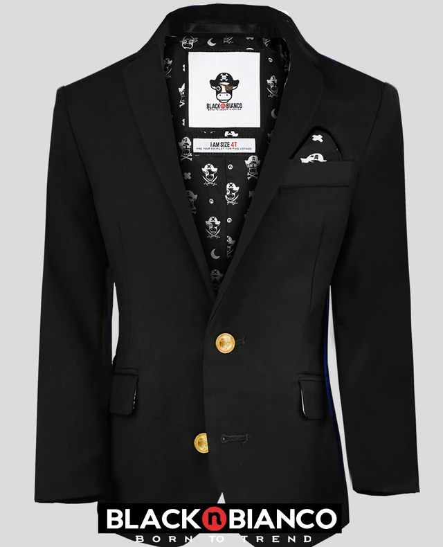 Cuvico Boys White Black Cheque Blazer