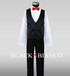 Boys Tuxedo vest in black with red bow tie. Black n Bianco