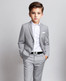 Black n Bianco Boys' Signature Slim Suit in Light Gray 