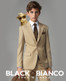 Black n Bianco Boys Khaki Slim Fit Suit