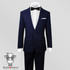 Black n Bianco Boy's Slim Tuxedo Suit with Bow Tie in Navy