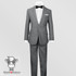 Black n Bianco Dark Gray Slim Tuxedo with Bow Tie