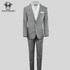 Black n Bianco Boys Rustic Gray Slim Fit Suit